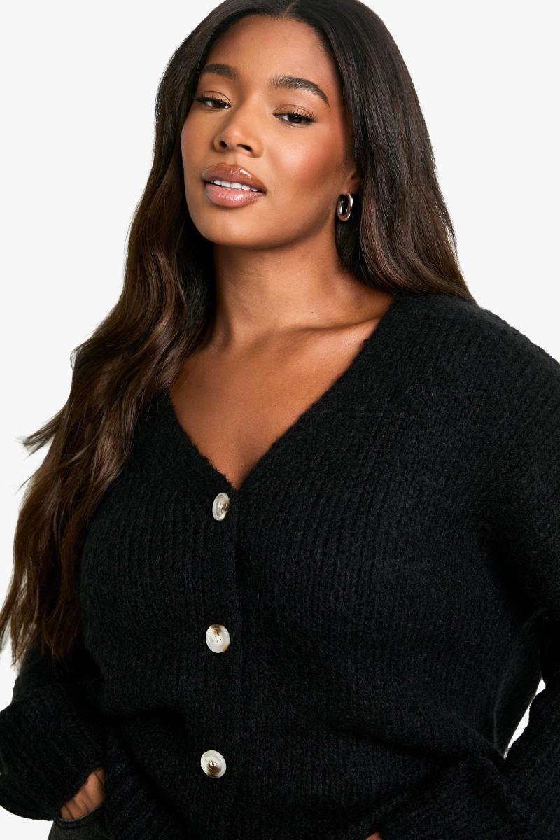 Плюс великий м’який трикотажний кардиган-бойфренд