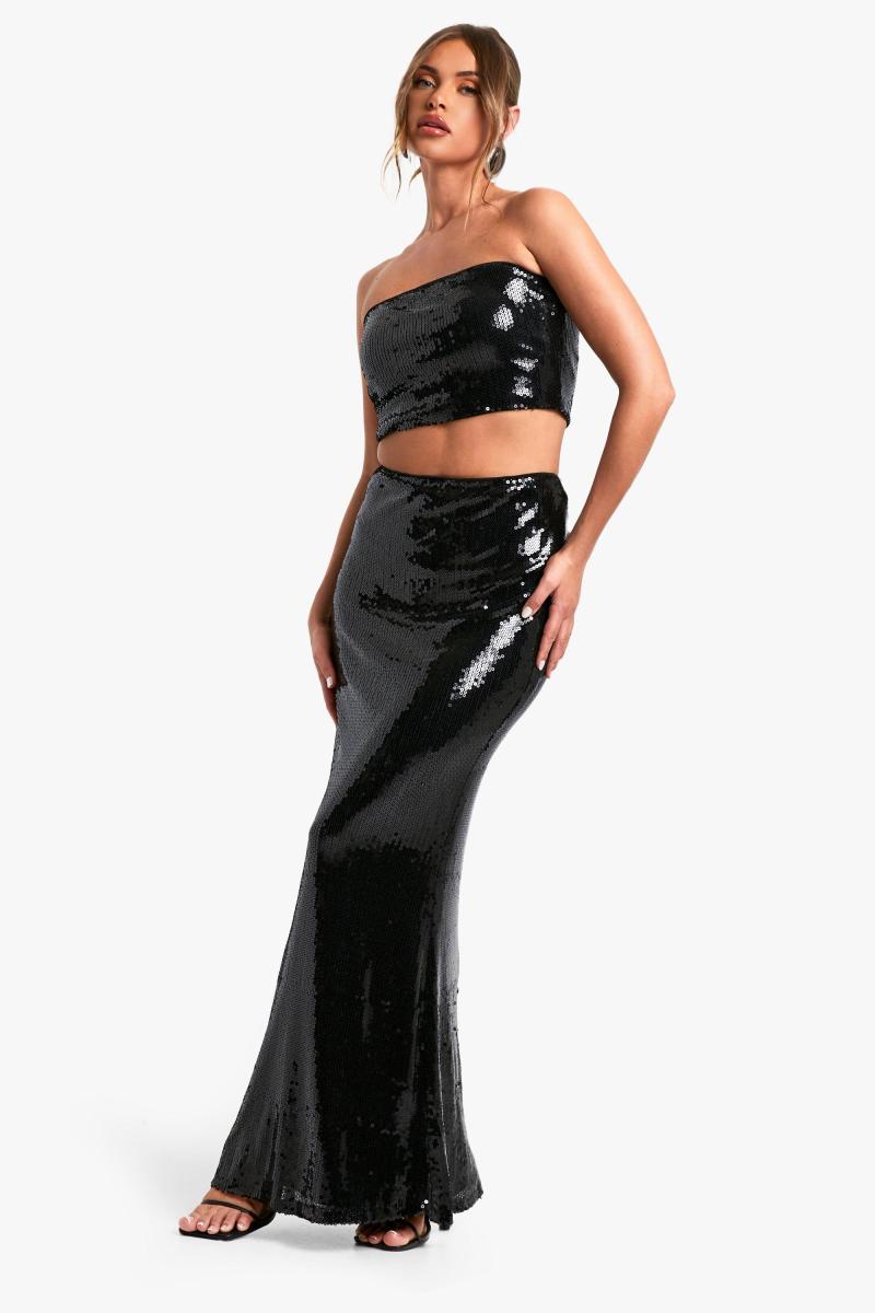 Спідниця максі з паєтками