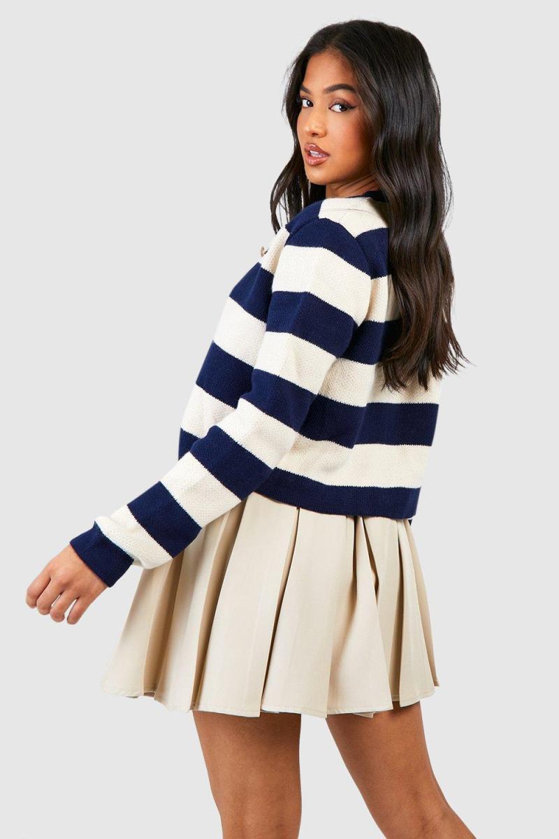 Кардиган у смужку з мініатюрними ґудзиками