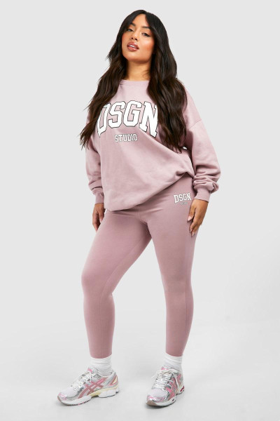 Плюс спортивний костюм Dsgn Studio Slogan Legging