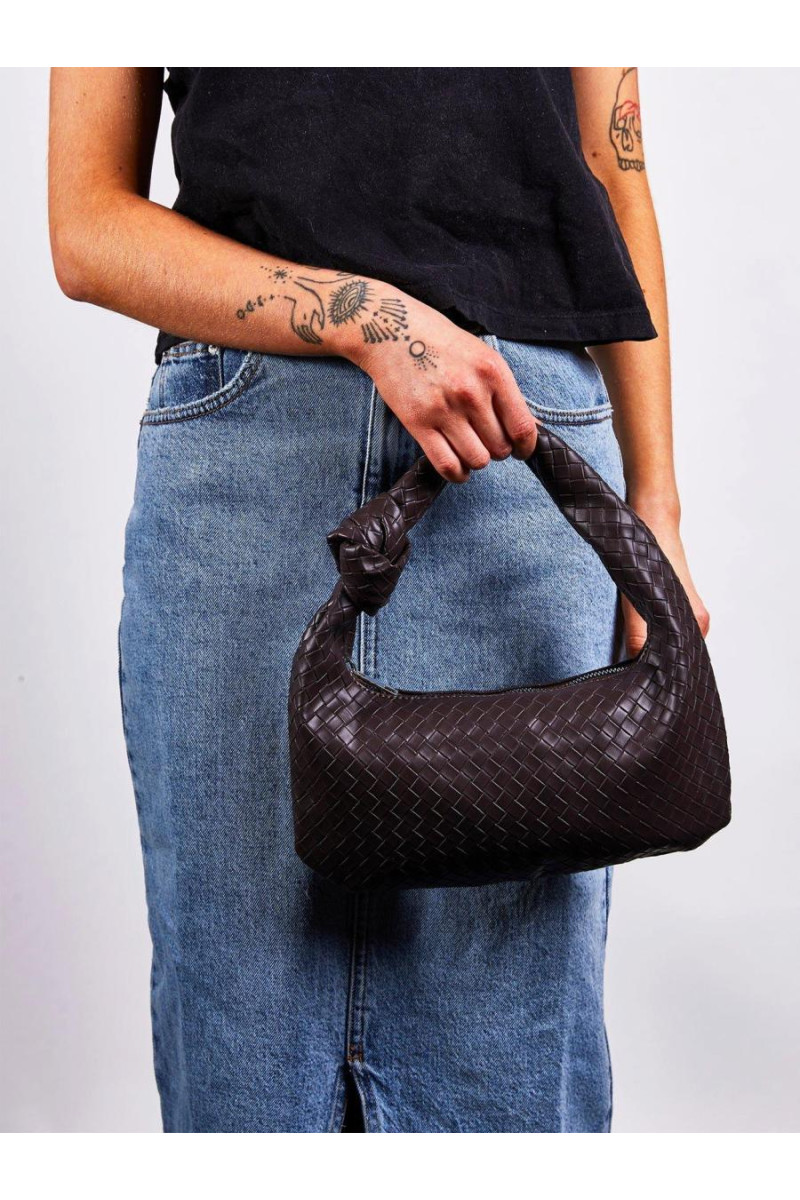 Сумка з плетеної PU шкіри з вузликовим ремінцем
