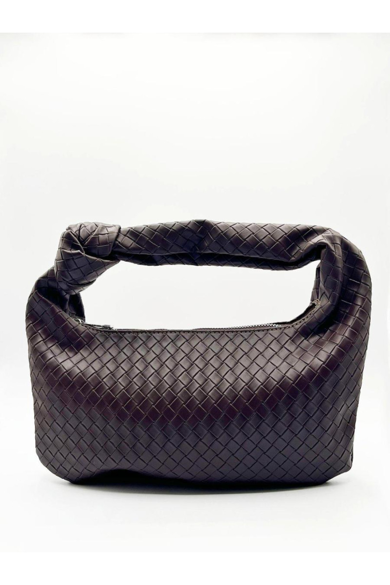 Сумка з плетеної PU шкіри з вузликовим ремінцем