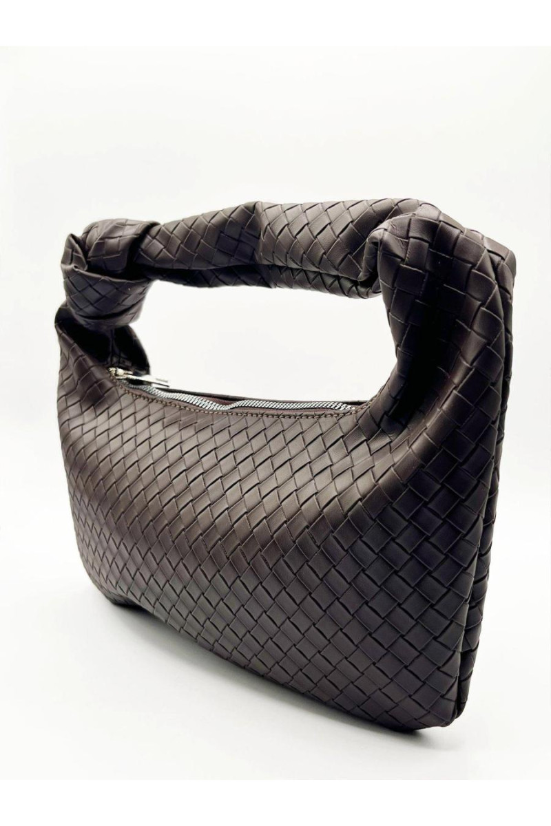 Сумка з плетеної PU шкіри з вузликовим ремінцем