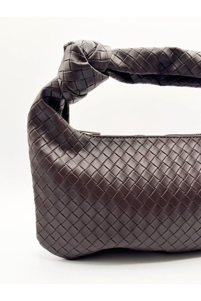 Сумка з плетеної PU шкіри з вузликовим ремінцем