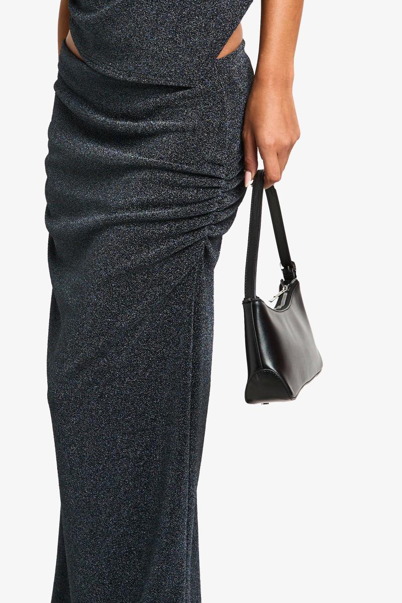 трикотажна спідниця максі металік