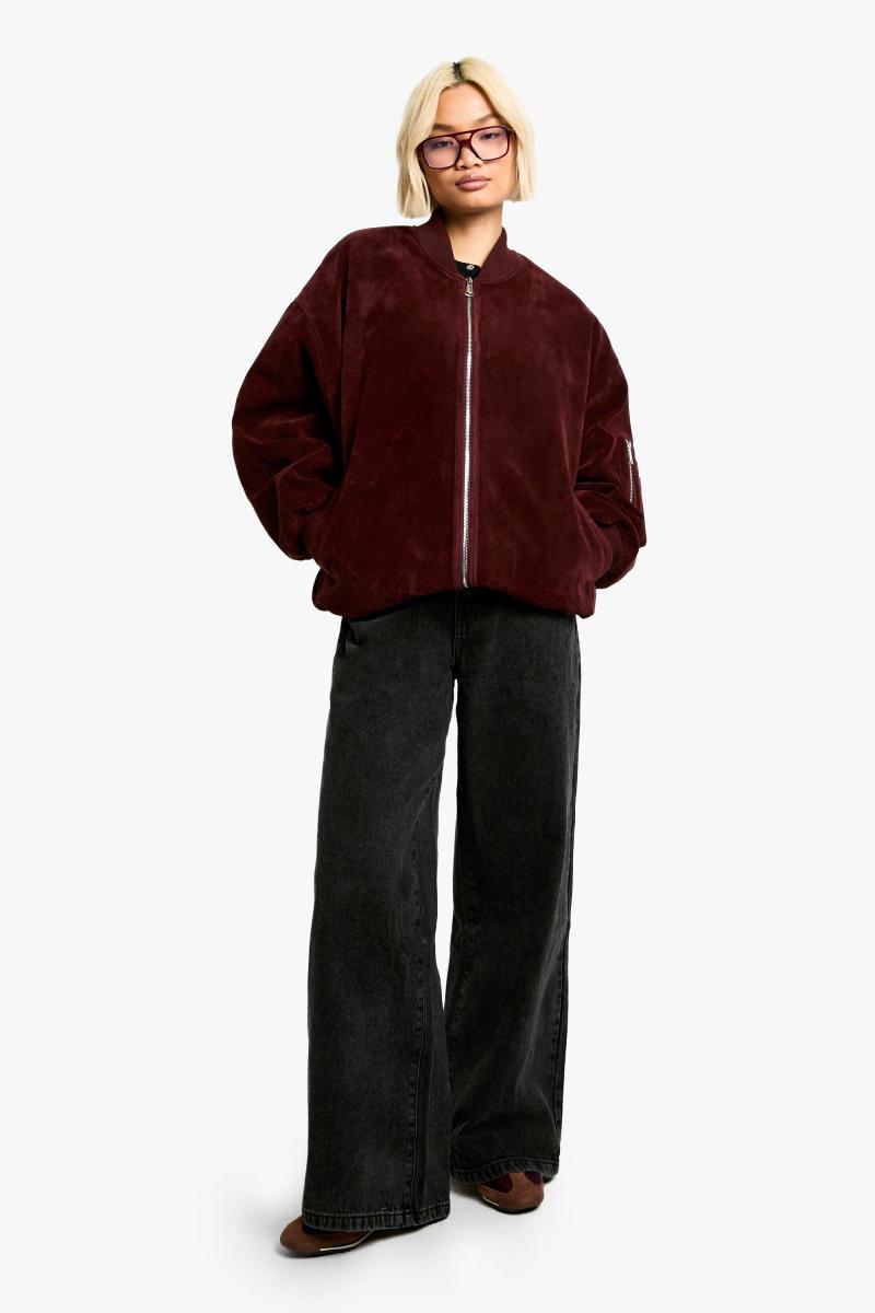 Оверсайз-бомбер із замшевим виглядом