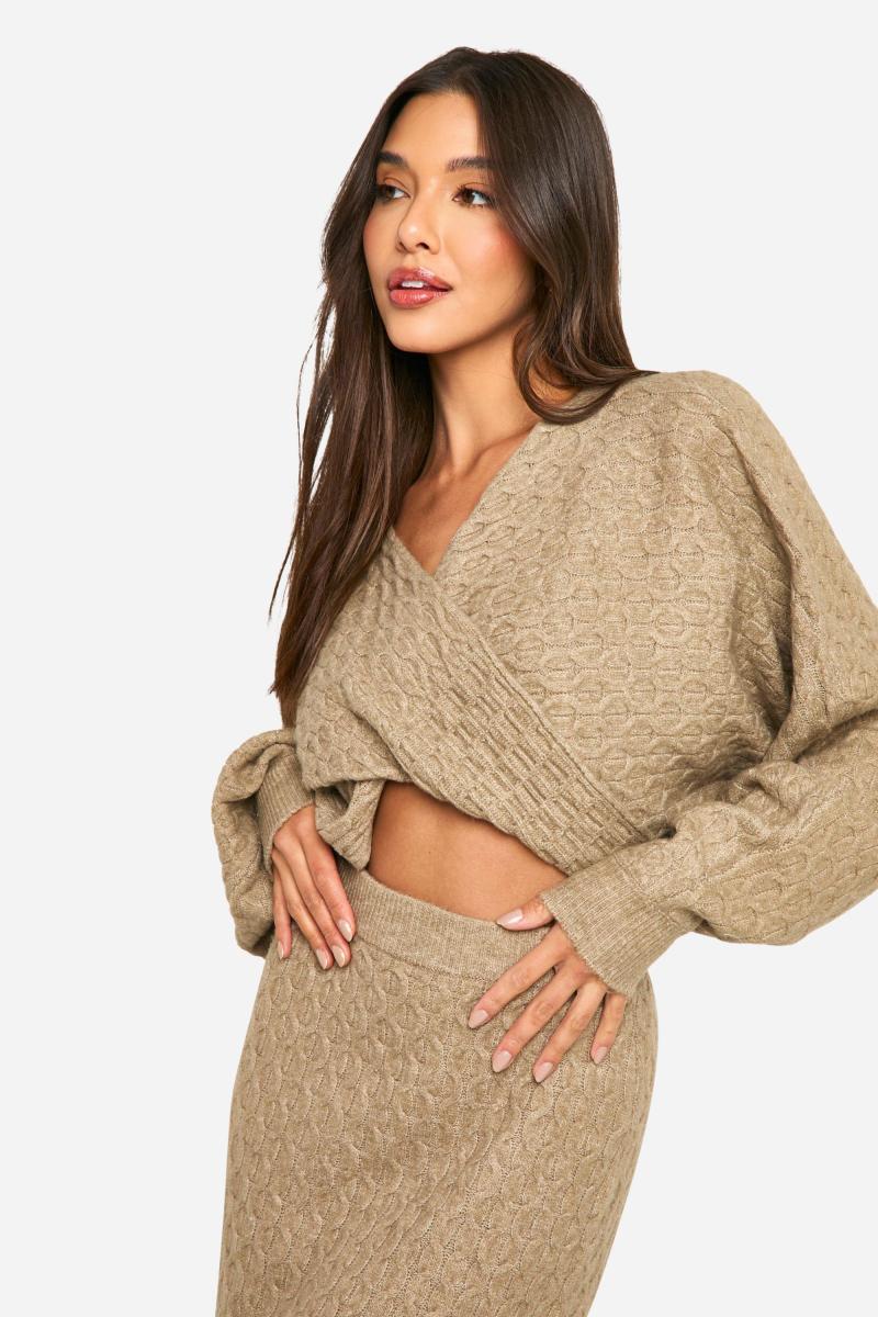 Укорочений джемпер із м’яким тросом і спідниця-максі