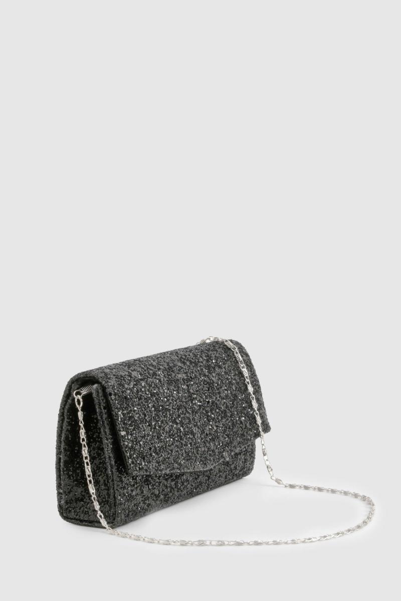 Структурований блискучий клатч-конверт із ланцюжком