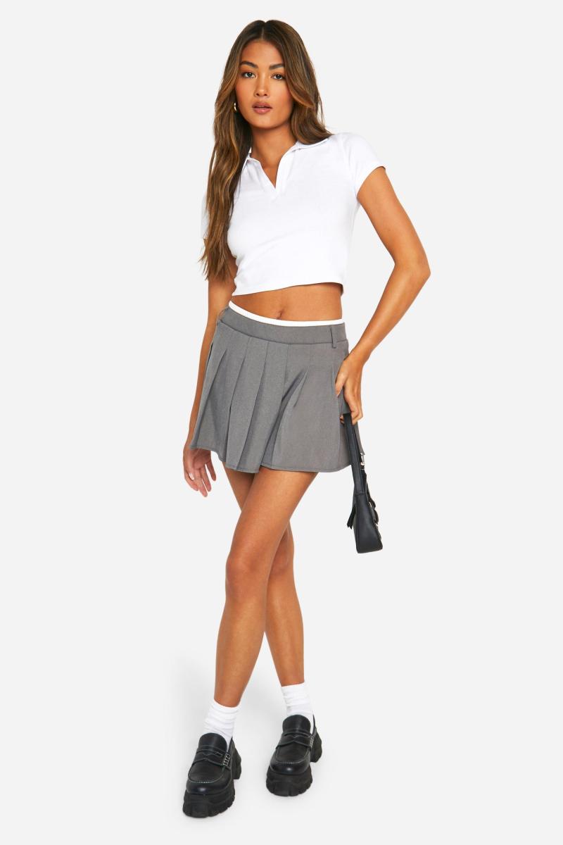 Міні-спідниця для тенісу в складку з відкритим поясом