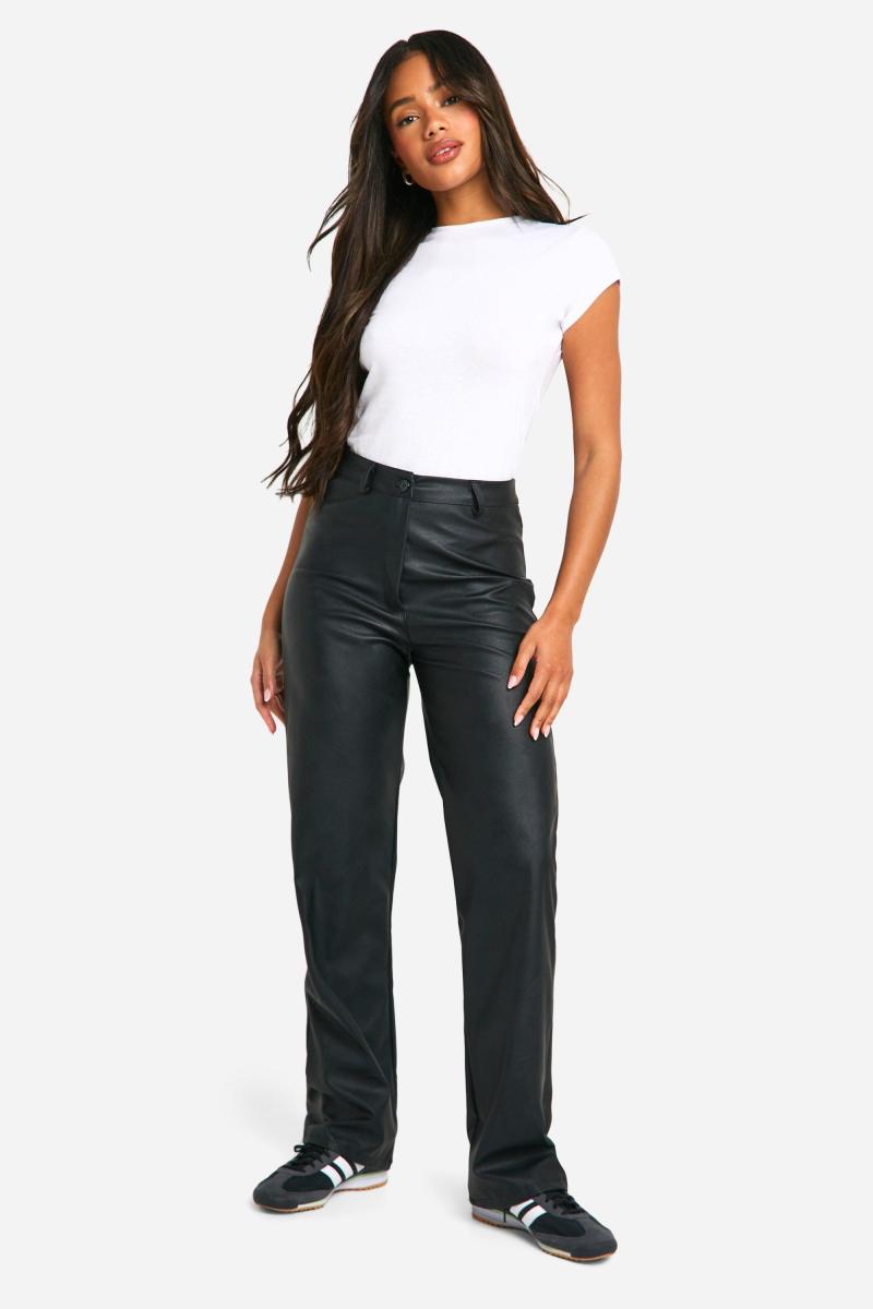 Широкі шкіряні брюки