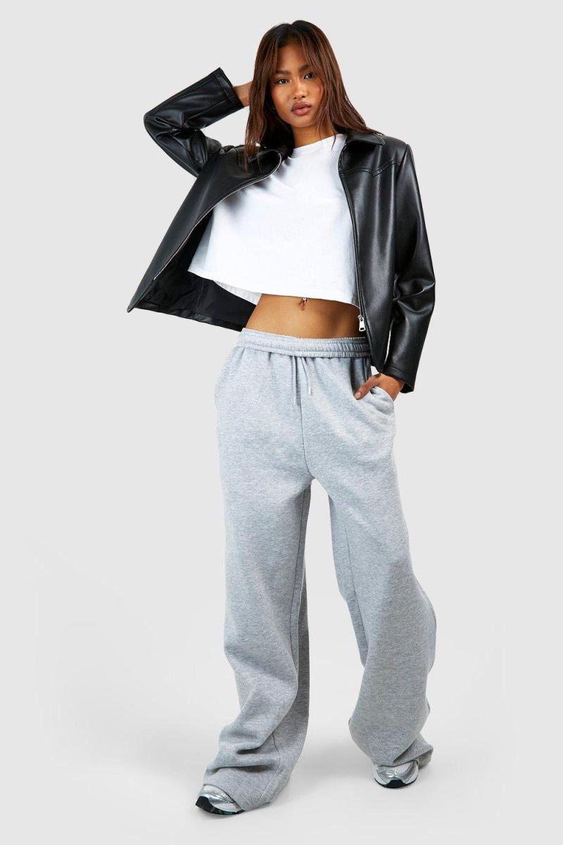 Високі базові широкі джоггери Grey Marl