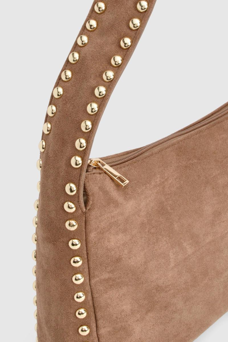 Сумка через плече зі штучної замші з шипами