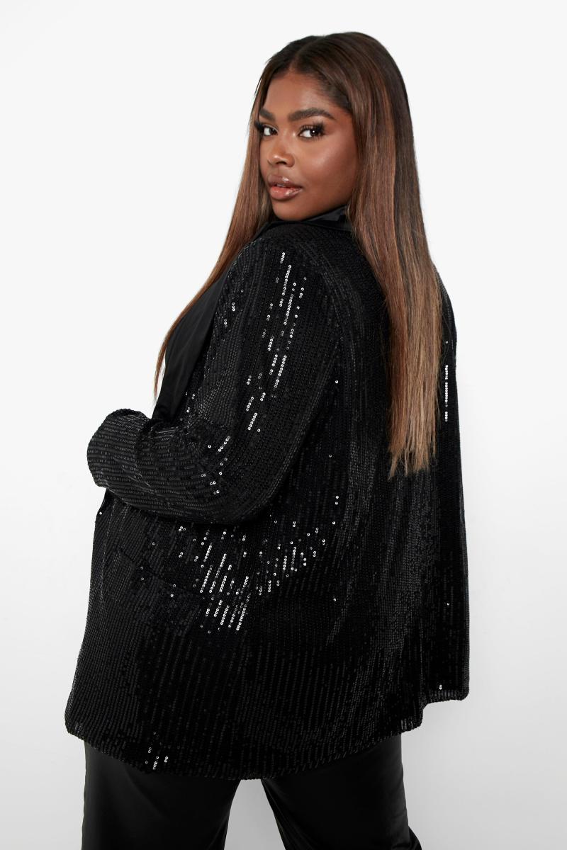 Піджак із блискітками з контрастним лацканом