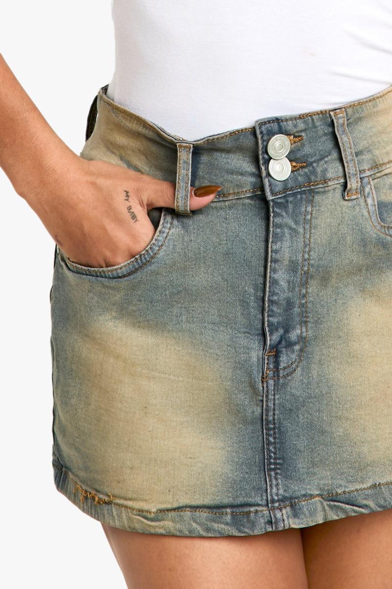 Міні-спідниця з пісочного деніму