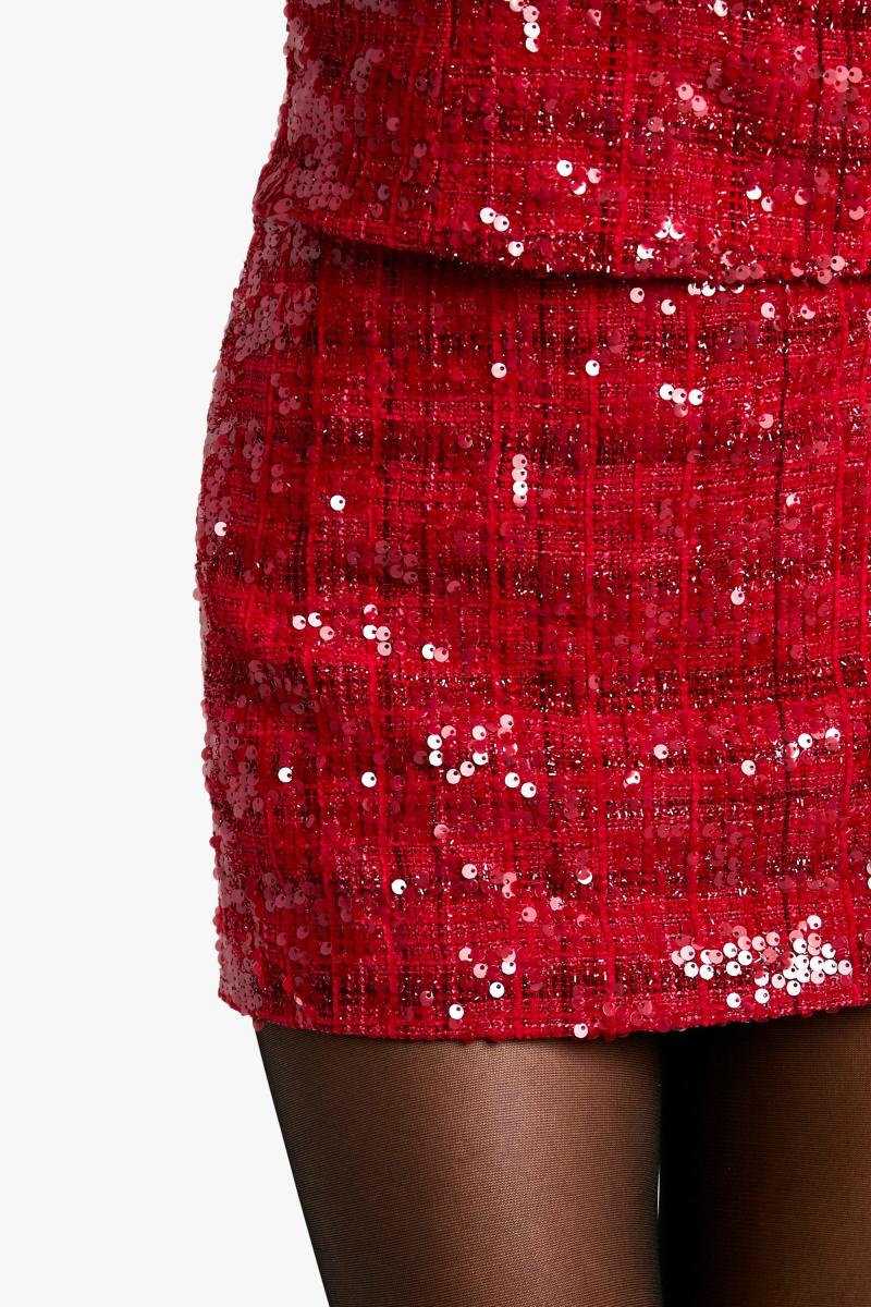 Мікро-міні-спідниця преміум-класу з паєтками з букле