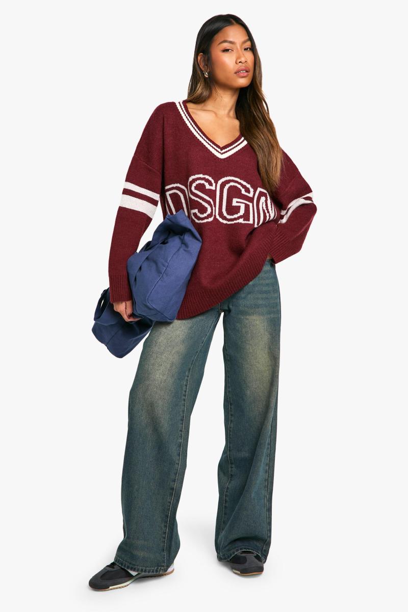 Трикотажний джемпер з V-подібним вирізом DSGN Studio