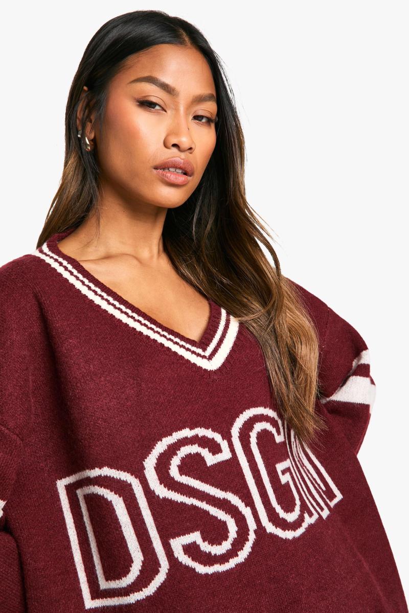 Трикотажний джемпер з V-подібним вирізом DSGN Studio