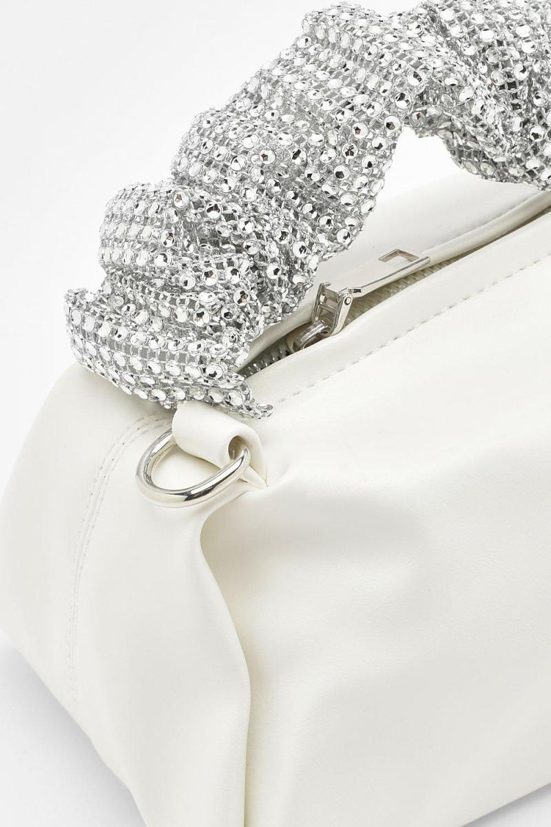 Сумка з блискучими ручками з рюшами