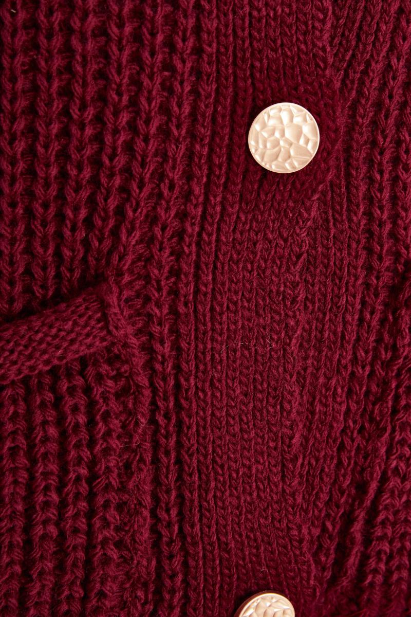 Червоний в'язаний кардиган без рукавів