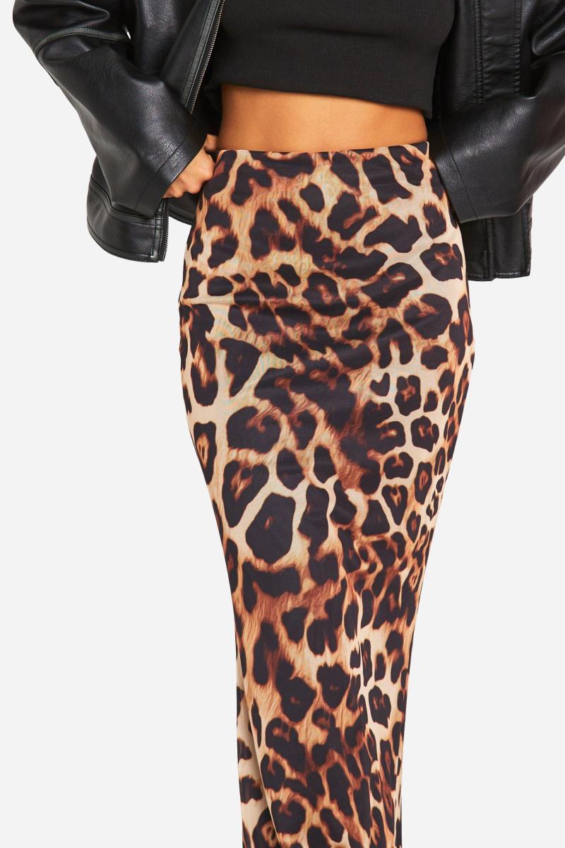 Маленький леопардовий друк максі спідниця