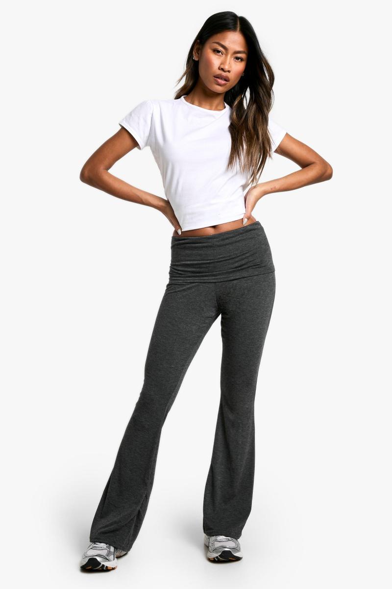 Бавовняний трикотаж зі складеним поясом для йоги