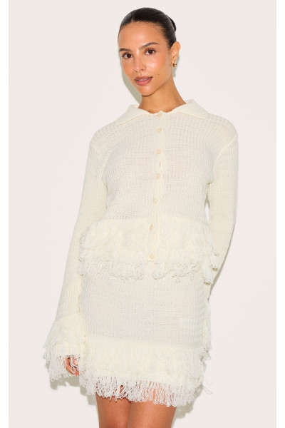 Кнопка з маленькою кремом вгору кардиган Кнопка з маленькою кремом вгору кардиган