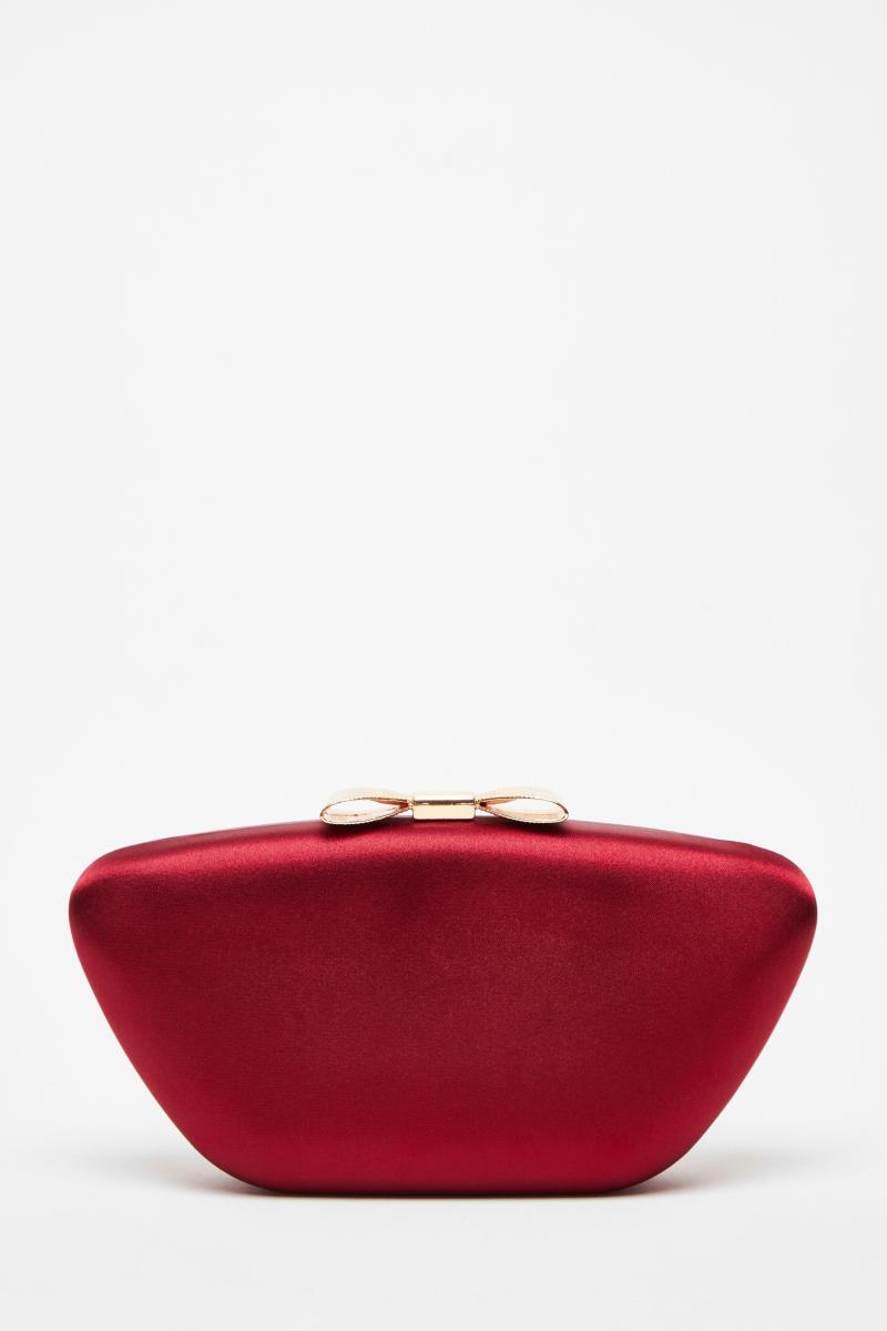 Червона сумка з атласною луковою коробкою