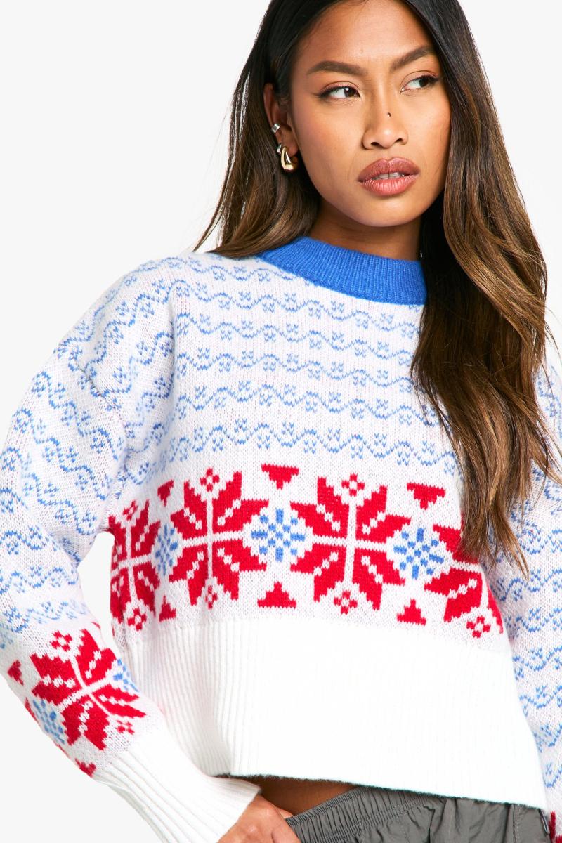 В'язаний різдвяний джемпер преміум-класу Fairisle Contrast