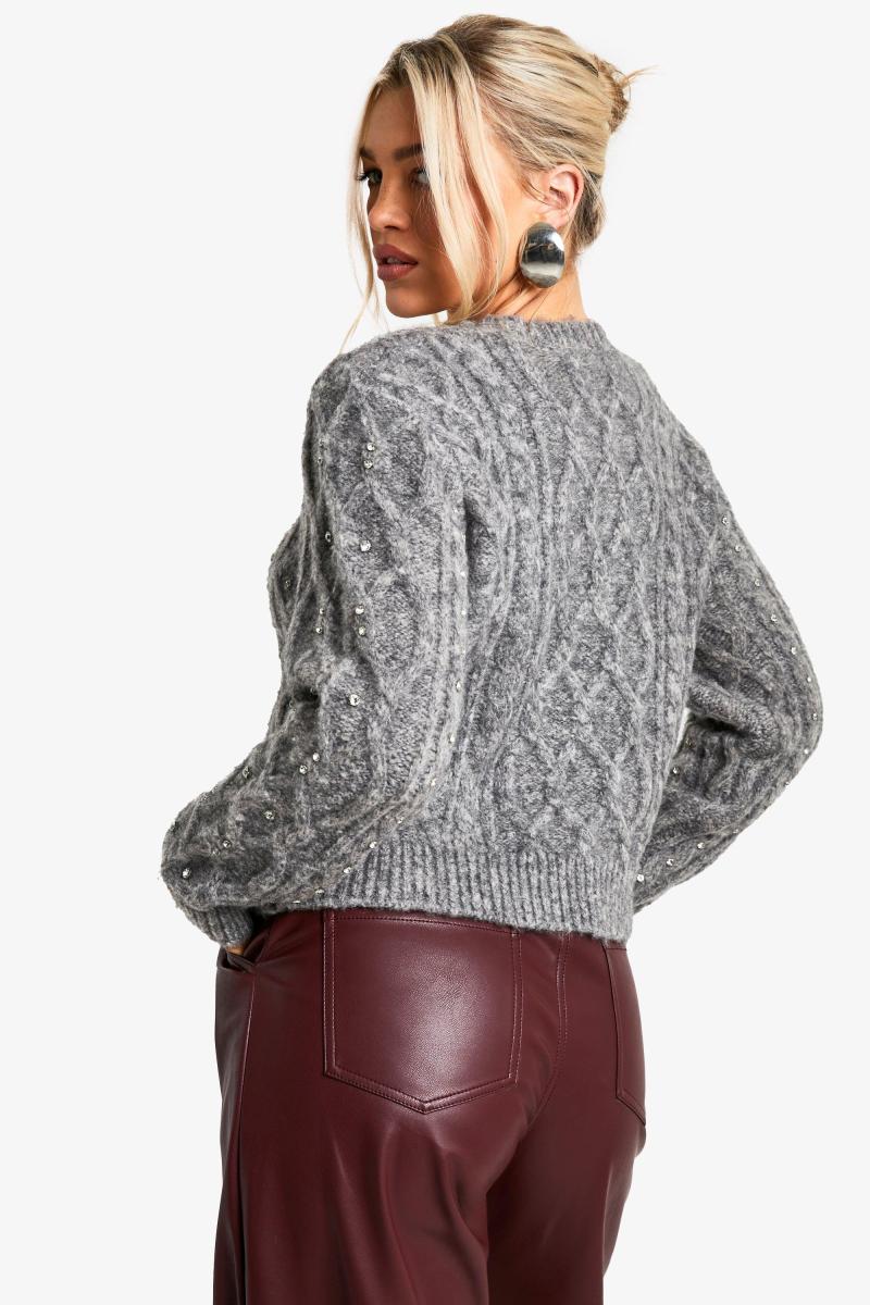 Джемпер із в’язаними в’язками з діамату