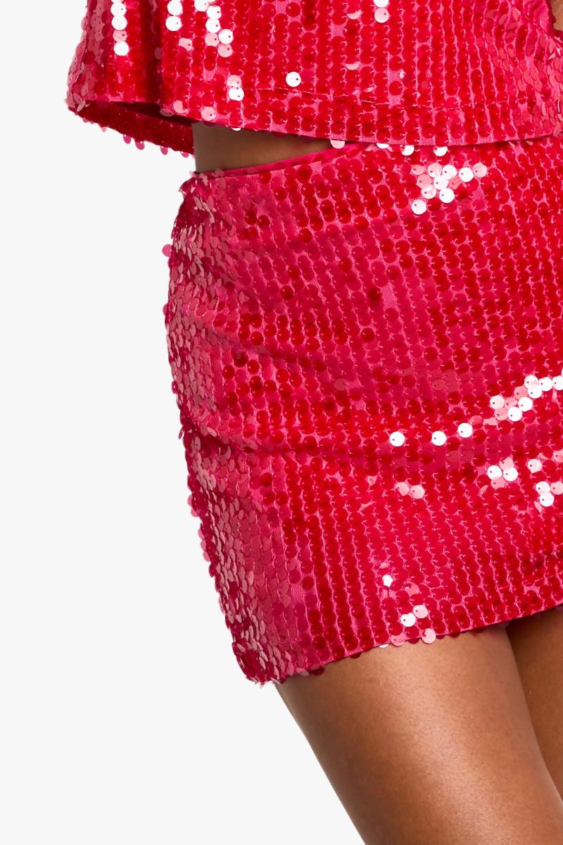 Міні-спідниця з низькою посадкою з паєтками