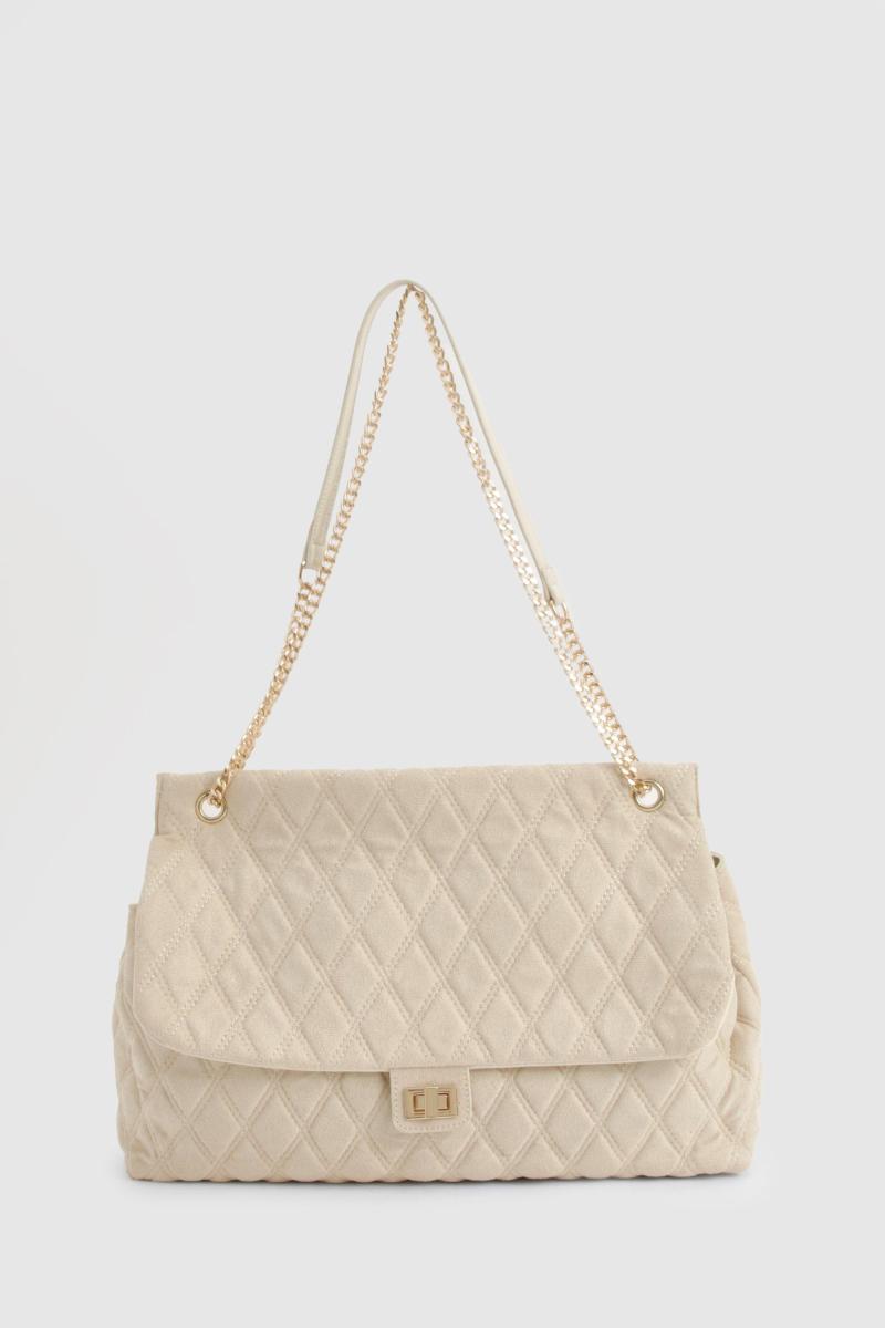 Стьобана сумка через плече зі штучної замші