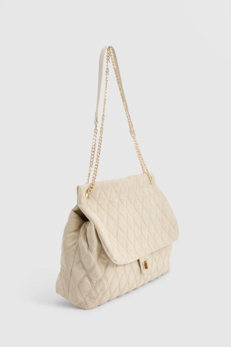 Стьобана сумка через плече зі штучної замші