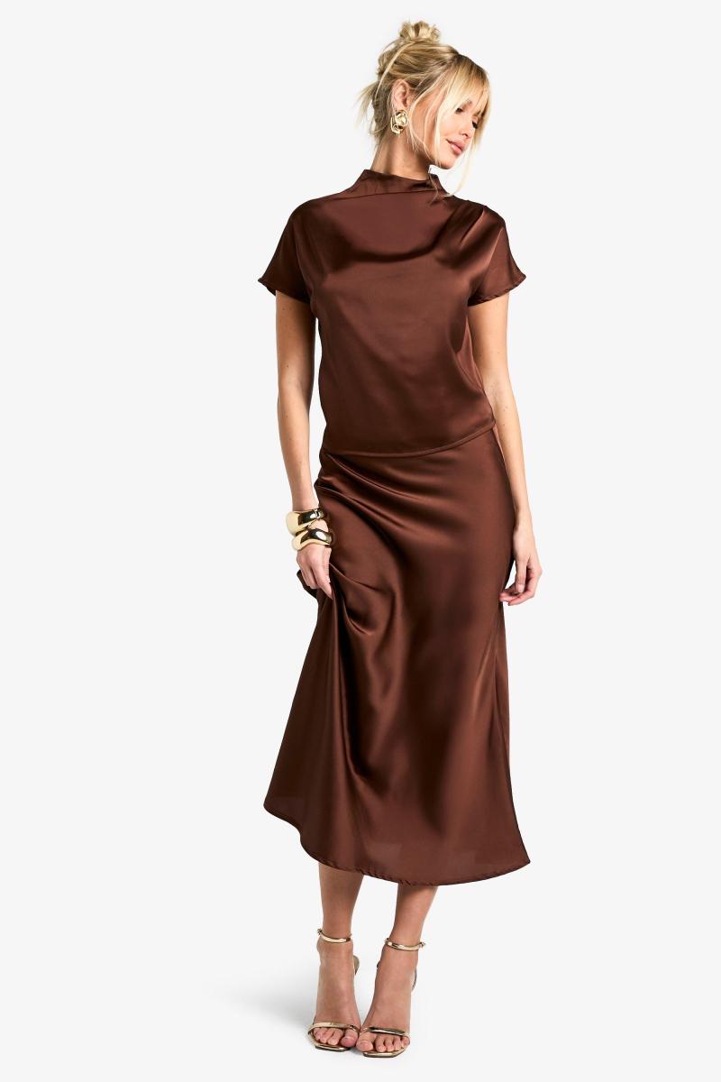 Атласна спідниця Midaxi