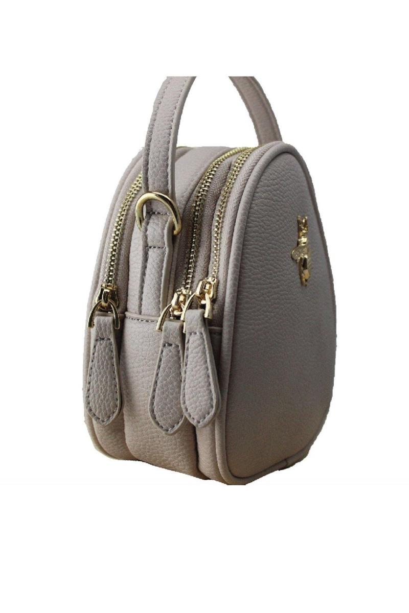 Бежева сумка Bee через плече з ручкою