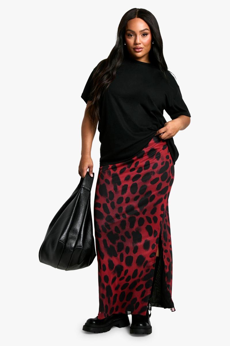 Плюс сітчаста максі-спідниця з принтом
