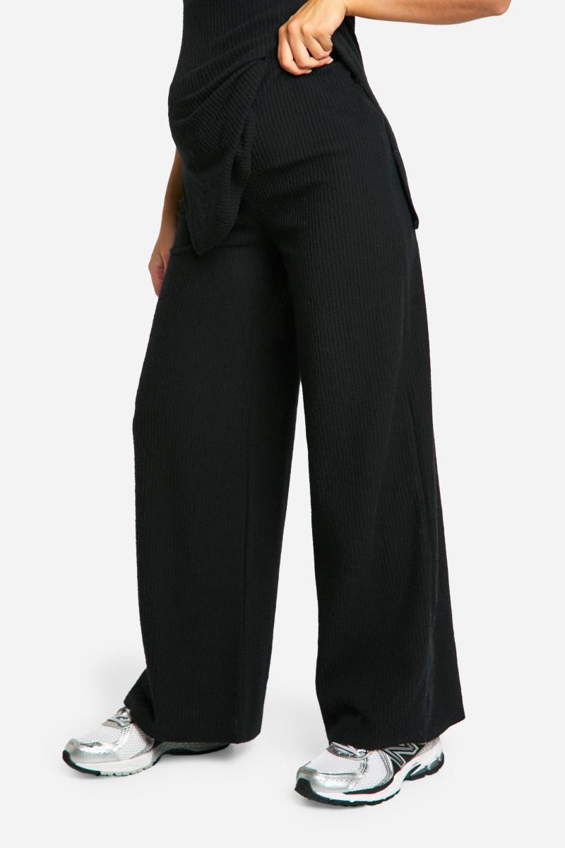 Широкі брюки для вагітних з м'якими рубчиками