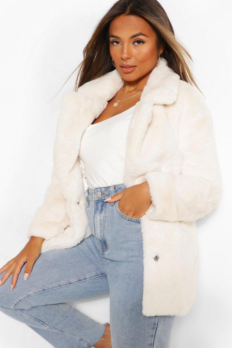 Розкішна шуба зі штучного хутра Petite Oversize Collar