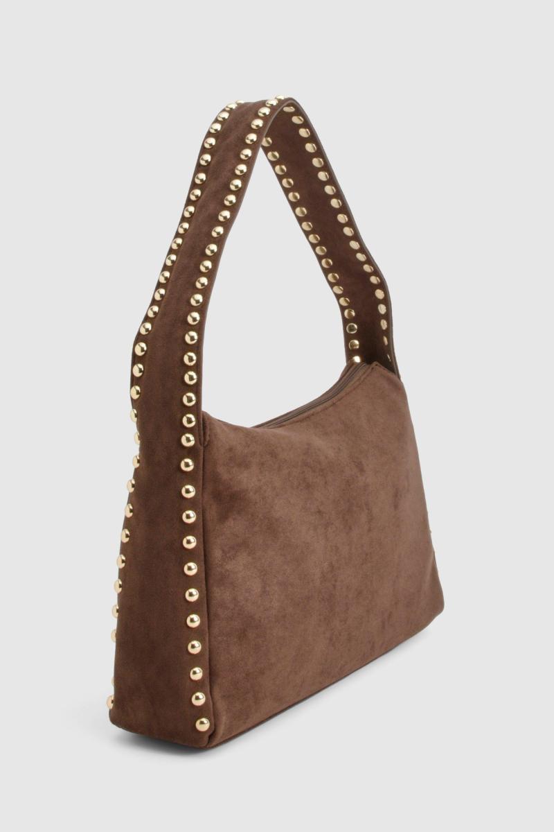 Сумка через плече зі штучної замші з шипами