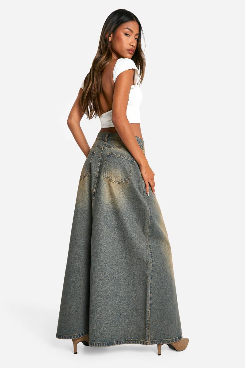 Брудна мийка лінійна джинсова спідниця