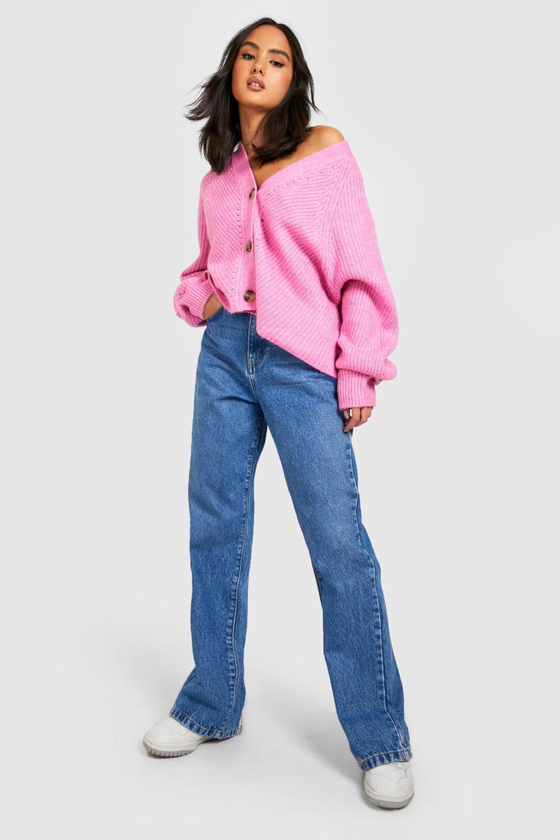 М’який в’язаний укорочений кардиган великого розміру