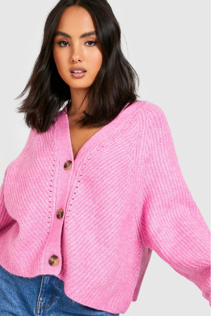 М’який в’язаний укорочений кардиган великого розміру